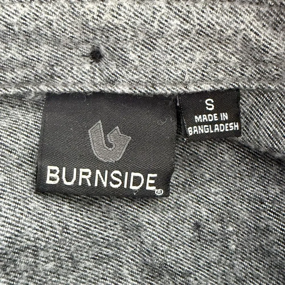 Burnside Button Up Shirt Gray Long Sleeve Men’s Small
